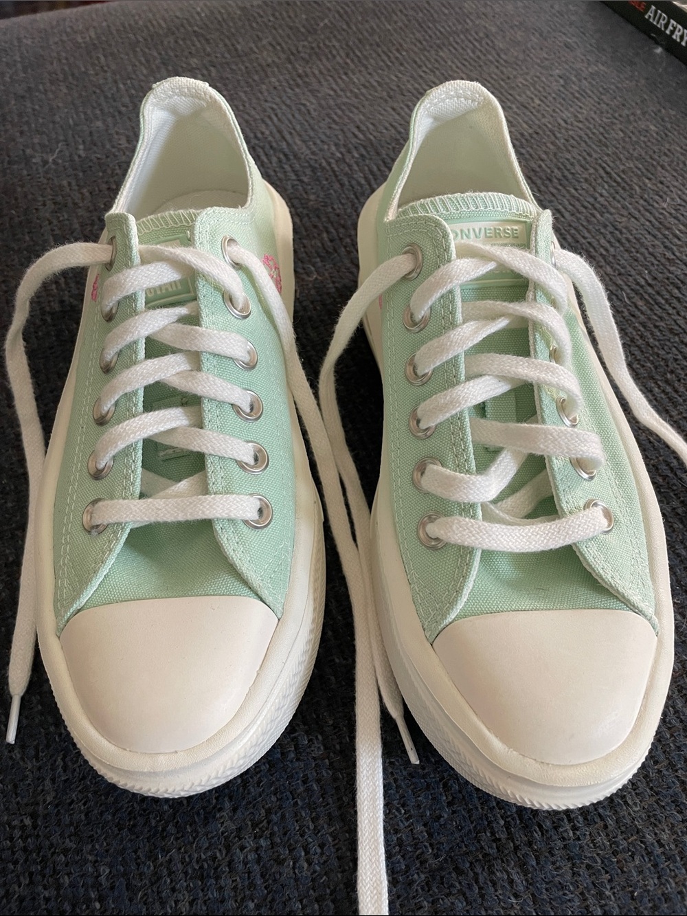 Converse Mint Green and White Low-Top Sneakers